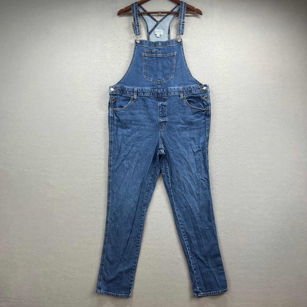Universal Thread Denim Overalls Womens 16 Blue Straight Leg Bib Pocket Casual